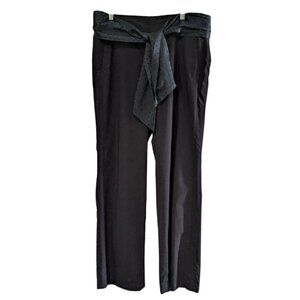 Banana Republic Women's Martin Wool Pants Black, Size 14, Stretch, Silk Belt